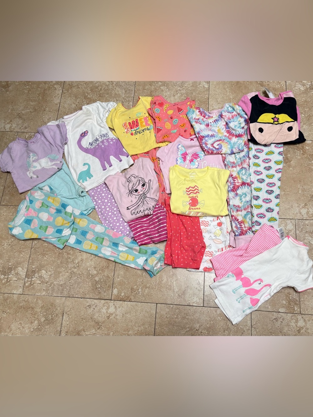 Girls size 6 pajama sets (pants and shorts)